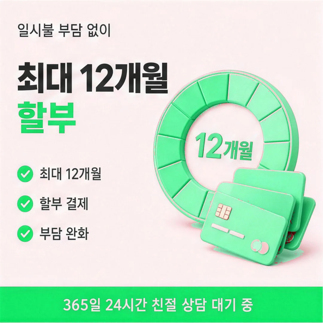 카드할부대출 이용 안내 카드뉴스 - 최대 12개월 분할