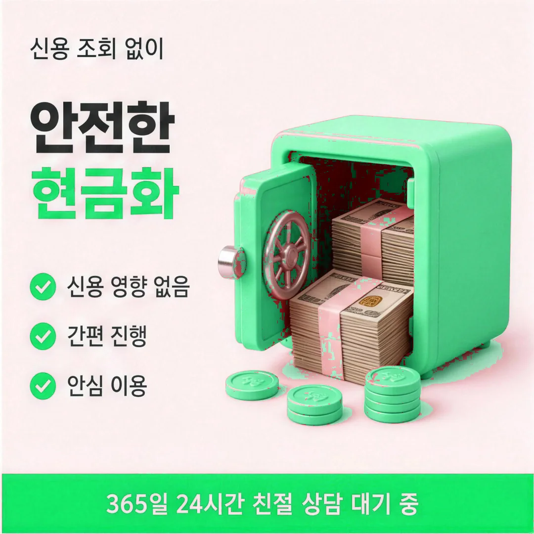 안전한 카드 현금화 안내 카드뉴스 - 신용 조회 없이 진행